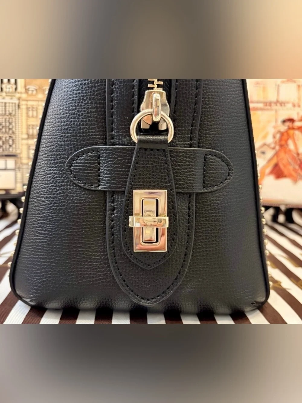 HENRI BENDEL West 57th Embellished Floral Appliqué Satchel w/dusty-shopping bag